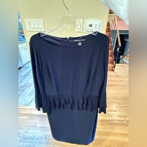 American Living Navy Ruffle Detail Sheath Dress – Size 12